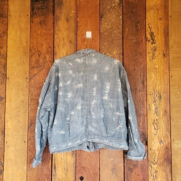 Free People Tattered Distressed Jean Jacket - Picture 8 of 14